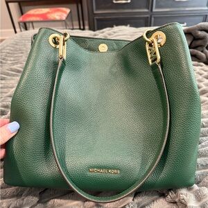Michael Kors Green Leather Tote Bag